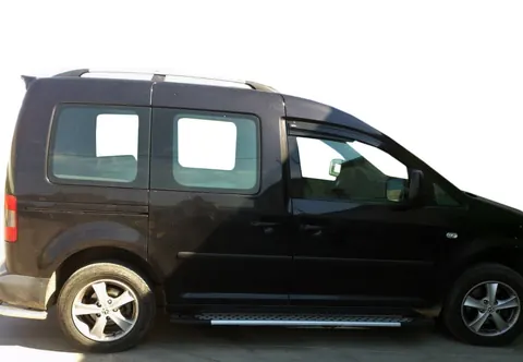 Бокові пороги Allmond Grey (2 шт., алюм) Стандартна база для Volkswagen Caddy 2004-2010 рр — Volkswagen Caddy 2004-2010 гг. DianaParts