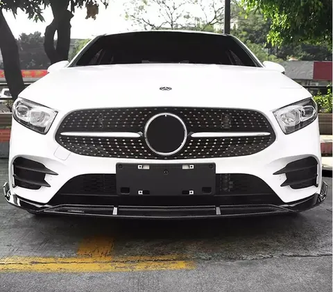 Передня лип накладка (для AMG-Line 2018-2021, Чорна) для Mercedes A-сlass W177 2018- рр — Mercedes A-сlass W177 2018- гг. DianaParts