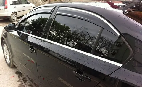Вітровики з хромованим молдингом (4 шт., Sunplex Chrome) для Volkswagen Jetta 2011-2018 рр — Volkswagen Jetta 2011-2018 гг. DianaParts