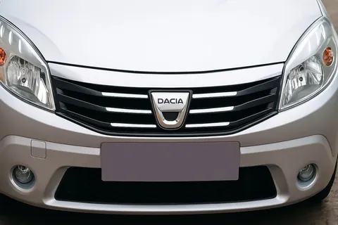 Накладка на передню решітку (нерж.) для Dacia Sandero 2007-2013 рр — Dacia Sandero 2007-2013 гг. DianaParts