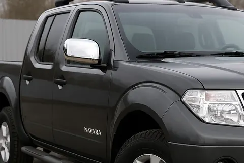Накладки на дзеркала (2 шт, нерж.) Без повторювача повороту для Nissan Navara 2006-2015 рр — Nissan Navara 2006-2015 гг. DianaParts