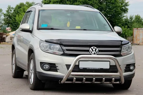 Кенгурятник WT003 (нерж) 60 мм, без напису для Volkswagen Tiguan 2007-2016 рр — Volkswagen Tiguan 2007-2016 гг. DianaParts
