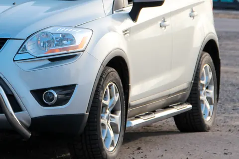 Бічні труби прямі (2 шт., нерж.) для Ford Kuga 2008-2013 рр — Ford Kuga 2008-2013 гг. DianaParts
