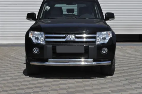 Передній захист ST014 (нерж.) 60/60 мм для Mitsubishi Pajero Wagon IV 2006-2021 рр — Mitsubishi Pajero Wagon IV 2006-2021 гг. DianaParts