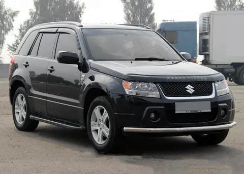 Бокові пороги Allmond Black (2 шт., алюміній) для Suzuki Grand Vitara 2005-2017 рр — Suzuki Grand Vitara 2005-2017 гг. DianaParts