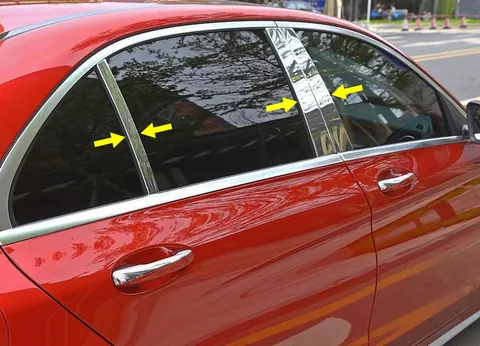 Молдинг дверних стійок (нерж) для Mercedes C-class W206 2022- рр — Mercedes C-class W206 2022- гг. DianaParts