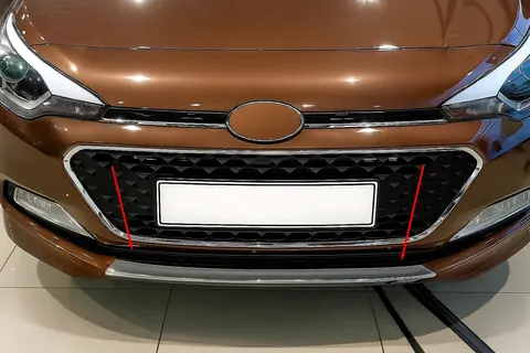 Накладка на решітку бампера 2014-2018 (нерж) для Hyundai I-20 рр — Hyundai I-20 2014-2020 гг. DianaParts