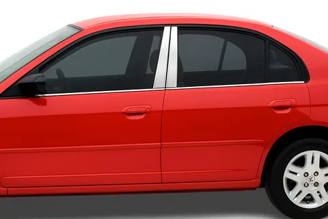 Накладки на стійки (4 шт, нерж) для Honda Civic Sedan VII 2001-2006 рр — Honda Civic Sedan VII 2001-2006 гг. DianaParts