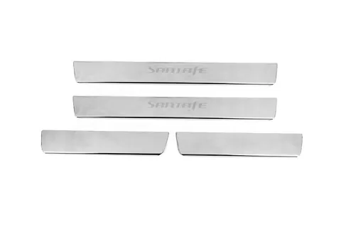 Накладка на пороги Carmos V2 (4 шт, нерж) для Hyundai Santa Fe 2 2006-2012 рр — Hyundai Santa Fe 2 2006-2012 гг. DianaParts