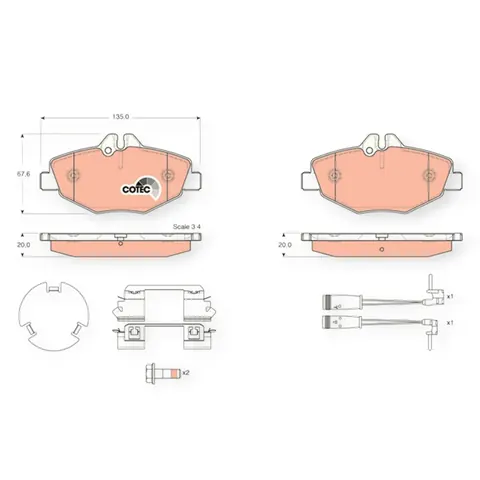 Колодки гальмівні Mercedes-Benz E-Class W124, W211, W212 (1999-2015) передні (система BOSCH) TRW