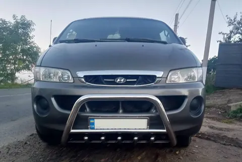 Кенгурятник WT003 (нерж.) для Hyundai H200, H1, Starex 1998-2007 рр — Hyundai H200, H1, Starex 1998-2007 гг. DianaParts