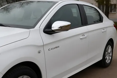 Накладка на дзеркала (2 шт, нерж.) для Citroen C-Elysee 2013-2022 рр — Citroen C-Elysee 2013-2022 гг. DianaParts