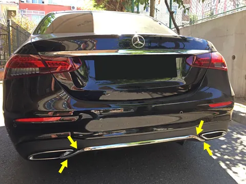 Хром смужка на задній бампер 2020-2026 (нерж) для Mercedes E-сlass W213 рр — Mercedes E-сlass W213 2016-2023 гг. DianaParts