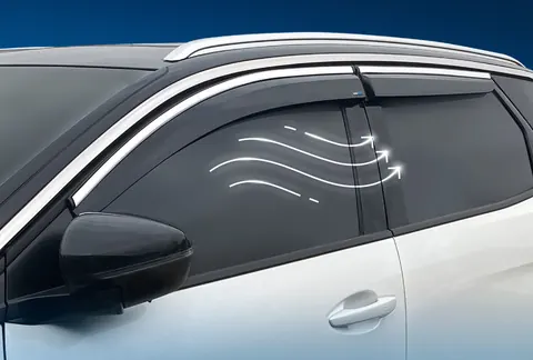 Вітровики з хромованим молдингом (4 шт., Sunplex Chrome) для Peugeot 3008 2016-2023 рр — Peugeot 3008 2016-2023 гг. DianaParts