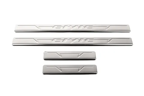 Накладки на пороги OmsaLine V1 (4 шт, нерж) для Honda Civic Sedan IX 2011-2016 рр — Honda Civic Sedan IX 2011-2016 гг. DianaParts