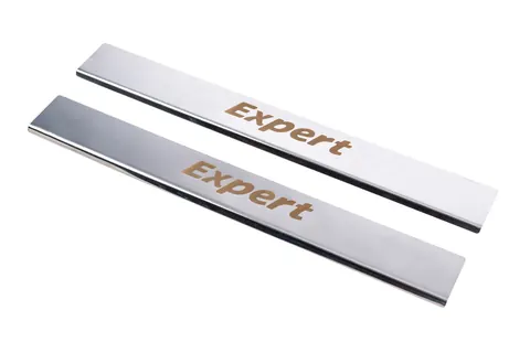 Накладки на пороги (Carmos, 2 шт, нерж) для Peugeot Expert 2007-2016 рр — Peugeot Expert 2007-2016 гг. DianaParts