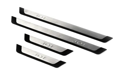 Накладки на пороги Flexill (4 шт, нерж) для Peugeot 301 2012- рр — Peugeot 301 2012- гг. DianaParts
