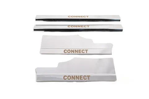 Накладки на внутрішні пороги Carmos (4 шт, нерж) для Ford Connect 2014-2021 рр — Ford Connect 2014-2021 гг. DianaParts