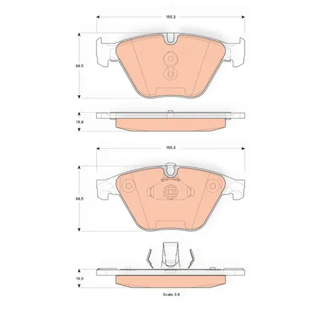 Колодки гальмівні BMW 5 (F10, F11) (2009-) передні (GDB1854) (Ate-Teves) TRW — Гальмівна система DianaParts