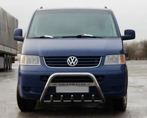 Кенгурятник WT003 (нерж) 60мм, без напису для Volkswagen T5 Caravelle 2004-2010 рр — Volkswagen T5 Caravelle 2004-2010 гг. DianaParts