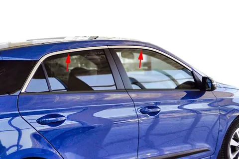 Верхні молдинги стекол (4 шт., Нерж) для Hyundai I-20 2014-2020 рр — Hyundai I-20 2014-2020 гг. DianaParts