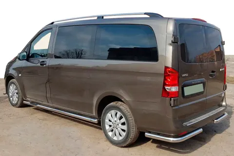 Задній захист кути AK003 (нерж.) для Mercedes Vito/V-class W447 2014- рр — Mercedes Vito/V-class W447 2014- гг. DianaParts