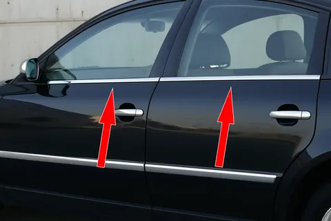 Зовнішня окантовка вікон (4 шт, нерж) Carmos - Турецька сталь для Volkswagen Passat B5 1997-2005 рр — Volkswagen Passat B5 1997-2005 гг. DianaParts