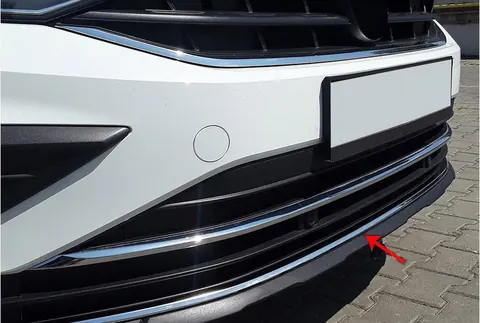 Накладка на передній бампер 2020-2026 (нерж) для Volkswagen Tiguan рр — Volkswagen Tiguan 2016-2023 гг. DianaParts