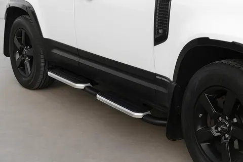 Бокові пороги OEM Silver (для 110/130, 2 шт) для Land Rover Defender 2019- рр — Land Rover Defender 2019- гг. DianaParts