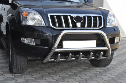 Кенгурятник низький WT003 (нерж) для Toyota Land Cruiser Prado 120 2002-2009 рр — Toyota Land Cruiser Prado 120 2002-2009 гг. DianaParts