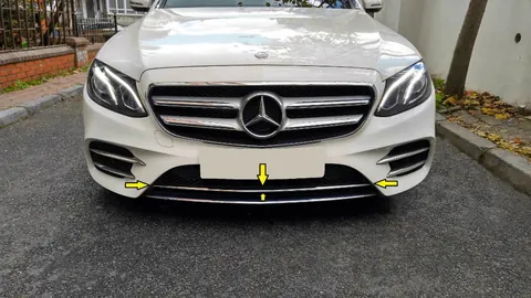 Хром смужка на передній бампер 2016-2020 (нерж) для Mercedes E-сlass W213 рр — Mercedes E-сlass W213 2016-2023 гг. DianaParts