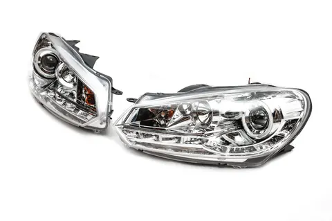 Передні фари Silver (2 шт, LED) для Volkswagen Golf 6 2008-2014 рр — Volkswagen Golf 6 2008-2014 гг. DianaParts
