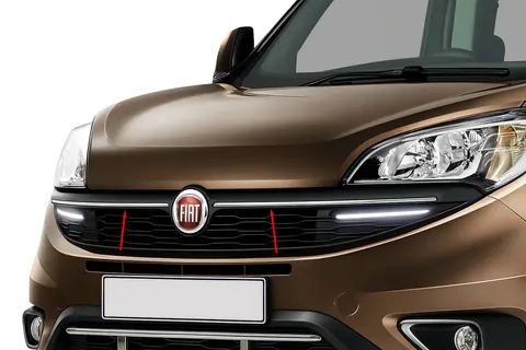 Накладки на решітку радіатора (2015-2026, 2 шт., нерж.) для Fiat Doblo II рр — Fiat Doblo II 2010-2022 гг. DianaParts