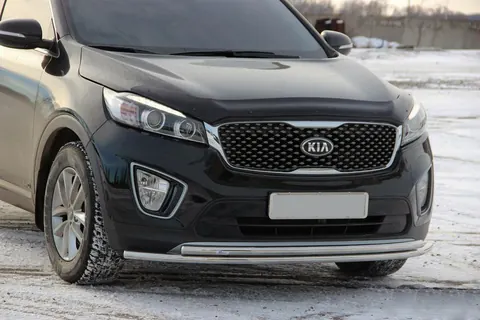 Передній захист ST014 60 / 42мм (нерж) для Kia Sorento III UM 2014-2020 рр — Kia Sorento III UM 2014-2020 гг. DianaParts