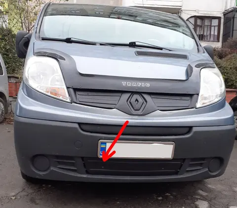 Зимова нижня накладка на решітку (під номером) 2007-2015, Матова для Renault Trafic рр — Renault Trafic 2001–2015 гг. DianaParts