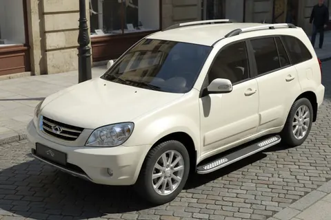 Бокові пороги Tayga V2 (2 шт., алюміній) для Chery Tiggo 1 2005-2016 рр — Chery Tiggo 1 2005-2016 гг. DianaParts