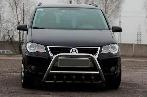 Кенгурятник WT003 (нерж) 60 мм, без напису для Volkswagen Touran 2003-2010 рр — Volkswagen Touran 2003-2010 гг. DianaParts