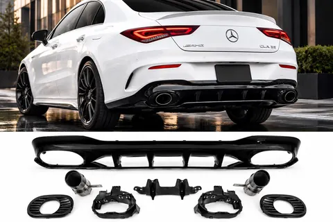 Задній дифузор з насадками (дизайн CLA35) для Mercedes CLA C118 2019- рр — Mercedes CLA C118 2019- гг. DianaParts