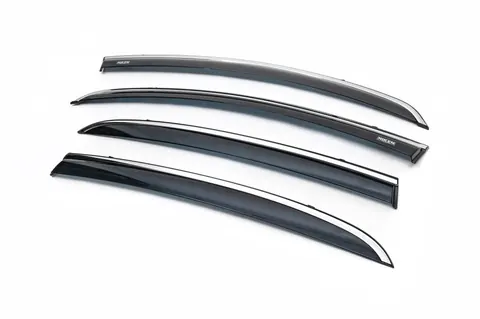 Вітровики з хромованим молдингом (4 шт, Niken) для Opel Corsa D 2007-2014 рр — Opel Corsa D 2007-2014 гг. DianaParts