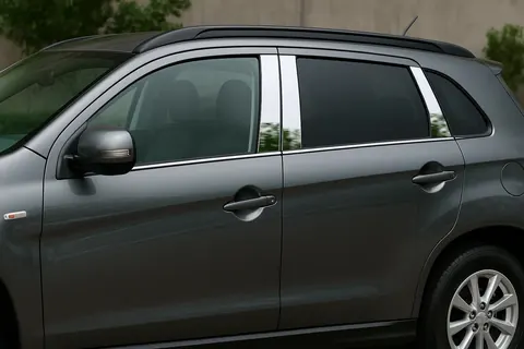 Накладки на дверні стійки (6 шт, нерж) для Mitsubishi ASX 2010-2023 рр — Mitsubishi ASX 2010-2023 гг. DianaParts