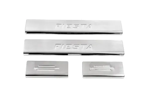 Накладки на пороги Carmos V2 (4 шт, нерж.) для Ford Fiesta 2002-2008 рр — Ford Fiesta 2002-2008 гг. DianaParts