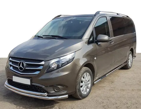 Передній захист ST014 (нерж.) 60/60 для Mercedes Vito/V-class W447 2014- рр — Mercedes Vito/V-class W447 2014- гг. DianaParts