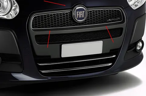 Накладки на решітку радіатора (2010-2015, Верхня, нерж.) для Fiat Doblo II рр — Fiat Doblo II 2010-2022 гг. DianaParts