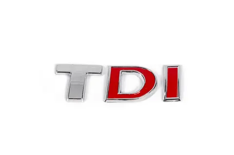 Напис Tdi (косою шрифт) T - хром, DI - червона для Volkswagen Golf 7/E-Golf 2012-2020 рр — Volkswagen Golf 7/E-Golf 2012-2020 гг. DianaParts
