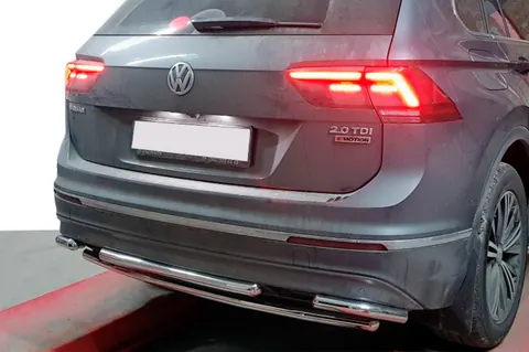 Задній захист AK001-2 (нерж) для Volkswagen Tiguan 2016-2023 рр — Volkswagen Tiguan 2016-2023 гг. DianaParts