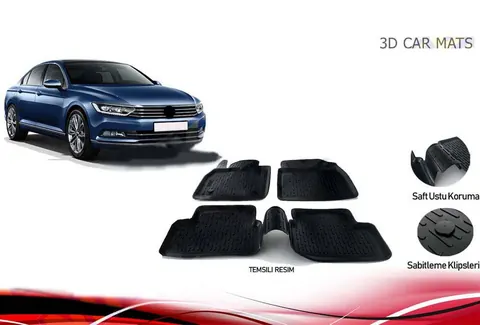 Гумові килимки (4 шт, Niken 3D) для Volkswagen Passat B8 2015-2023 рр — Volkswagen Passat B8 2015-2023 гг. DianaParts