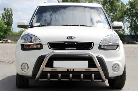 Кенгурятник (нерж) 60 мм, без напису для Kia Soul I 2008-2013 рр — Kia Soul I 2008-2013 гг. DianaParts