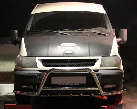Кенгурятник WT003-Plus (2000-2006, нерж.) для Ford Transit рр — Ford Transit 2000–2014 гг. DianaParts
