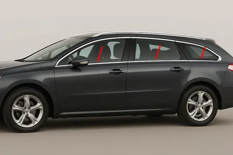 Нижня окантовка вікон (SW, нерж) для Peugeot 508 2010-2018 рр — Peugeot 508 2010-2018 гг. DianaParts