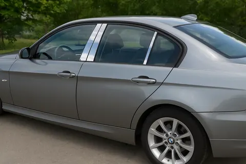 Накладки на дверні стійки (нерж) Carmos - Турецька сталь для BMW 3 серія E90/E91 2005-2011 рр — BMW 3 серия E90/E91 2005-2011 гг. DianaParts